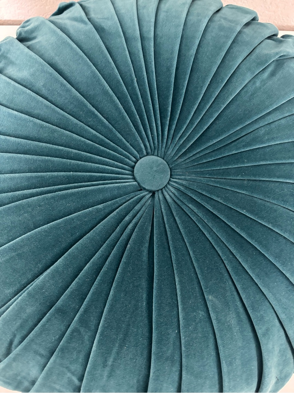 OPALHOUSE Teal Velvet Round Tufted Pillow  16” - Picture 2 of 6
